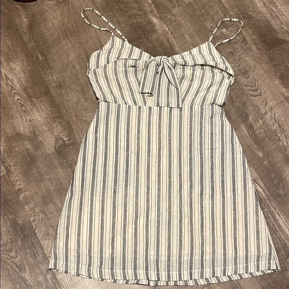 Lush Blue and White Striped Mini Dress